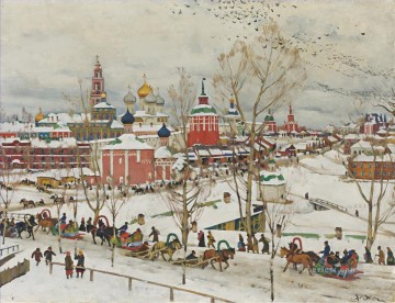 Paisajes Painting - TROITSE SERGIYEVA LAVRA EN INVIERNO Konstantin Yuon escenas de la ciudad del paisaje urbano